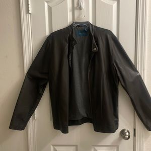 Dark Brown Perry Ellis Leather Jacket